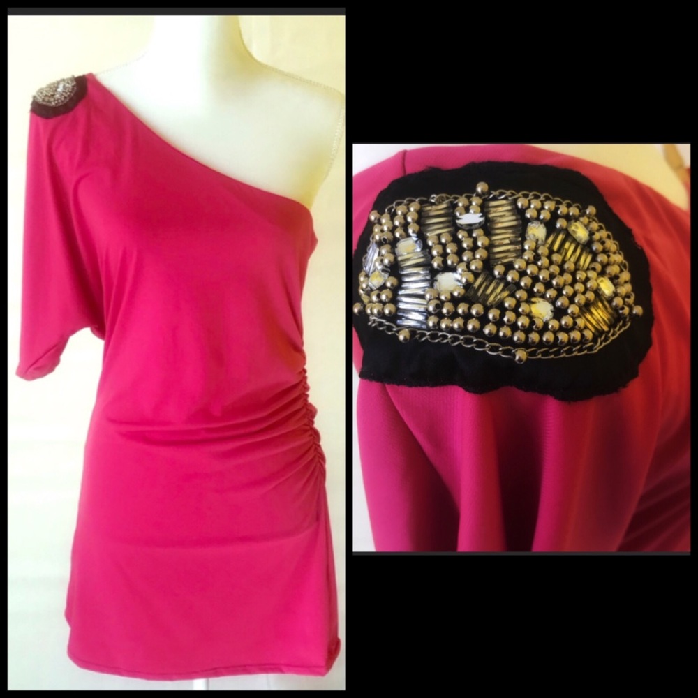 One shoulder embellished dress